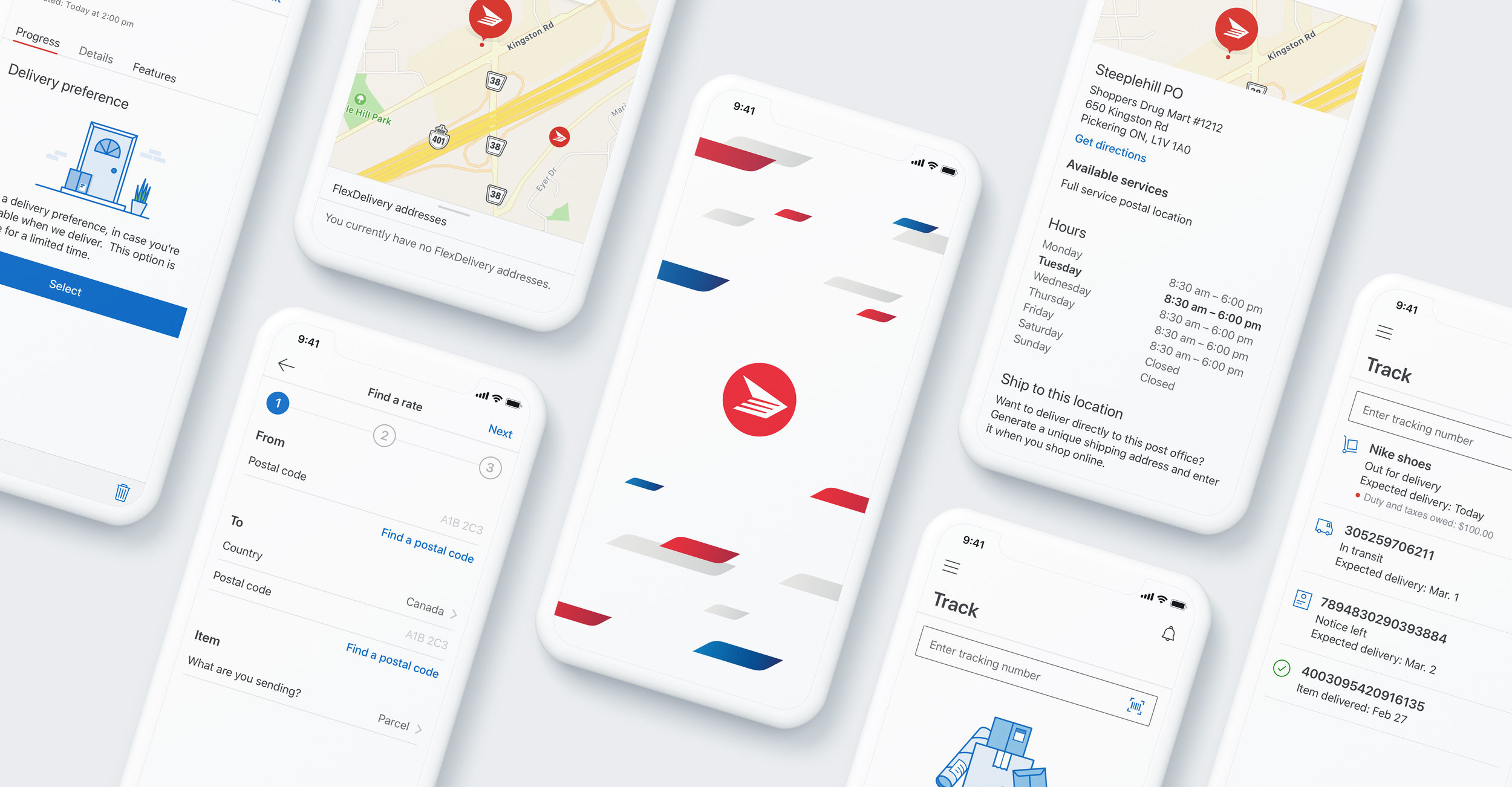 As the visual designer on the mobile scrum team, I oversaw creating assets for both the iOS and android experience. I developed sketch asset libraries, completed visual QA on a number of devices, created InVision prototypes and participated in user testing. I also developed the UI for the mobile tools “Find a Postal Code” and “Find a Post Office”.