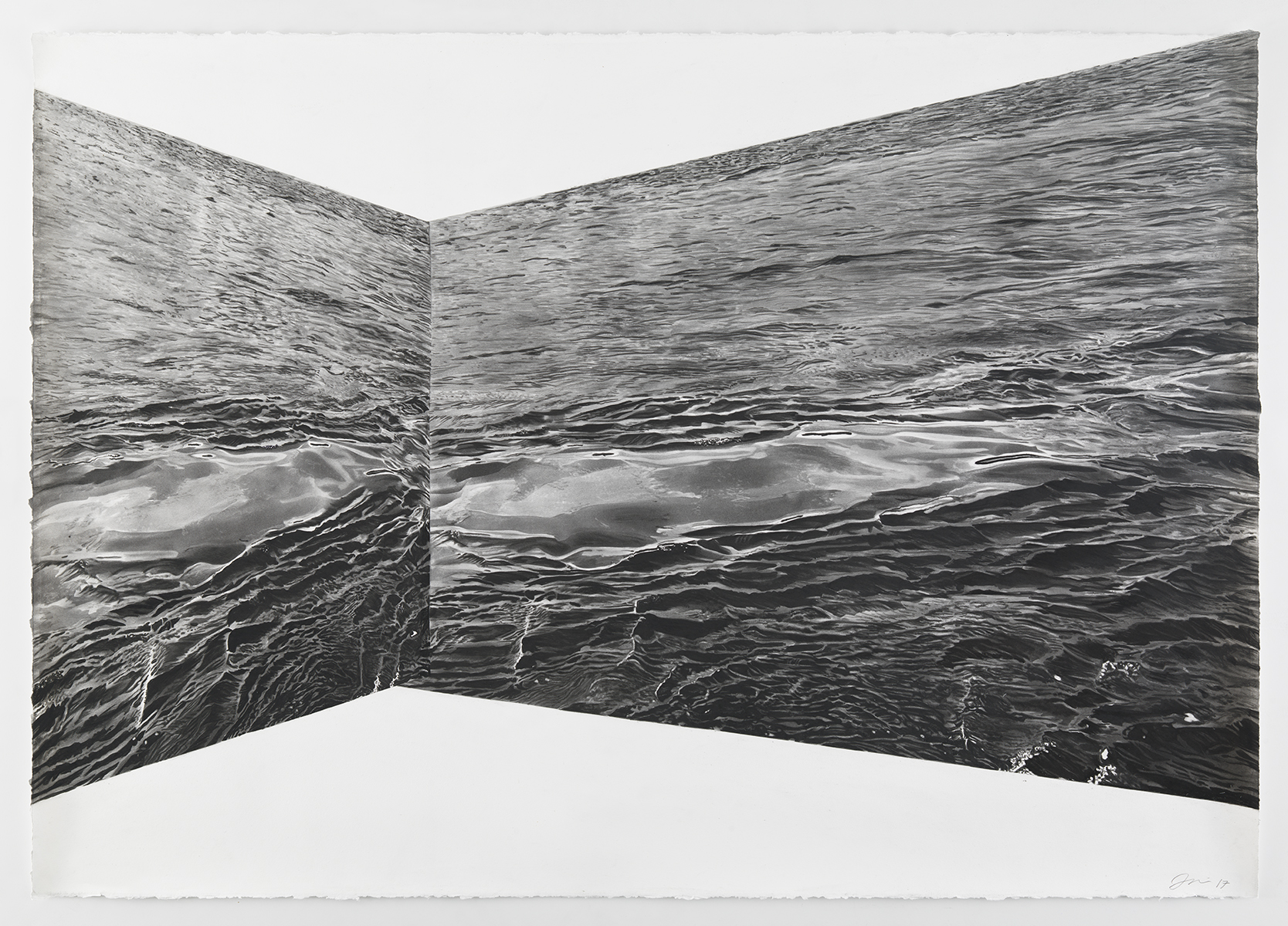 Skewed Water II, charcoal on paper, 60" x 48", 2017
