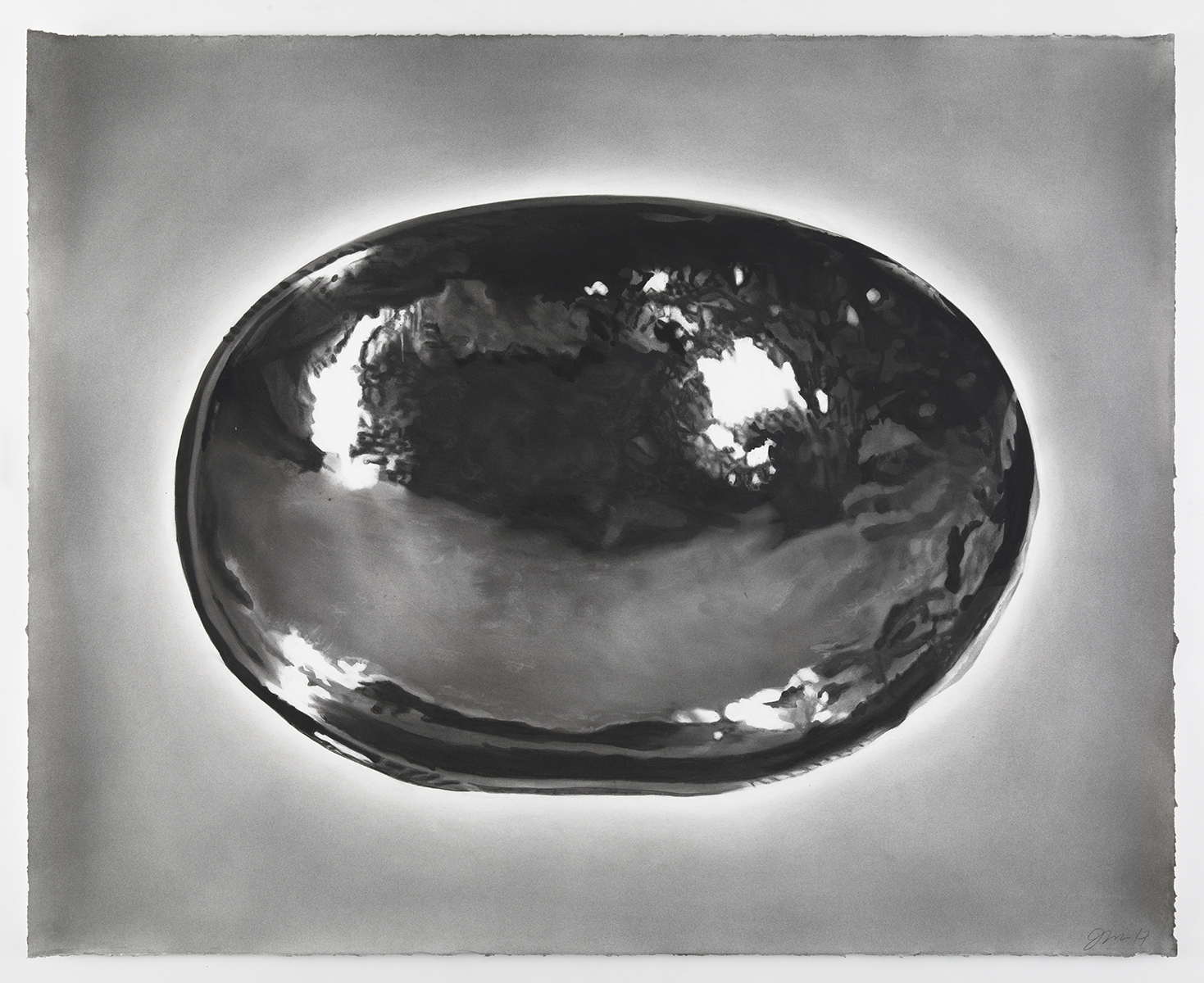 Portrait of the bowl of a Dutch Colonial spoon, charcoal on paper, 48" x 31", 2017http://www.mcny.org/exhibition/new-york-silver