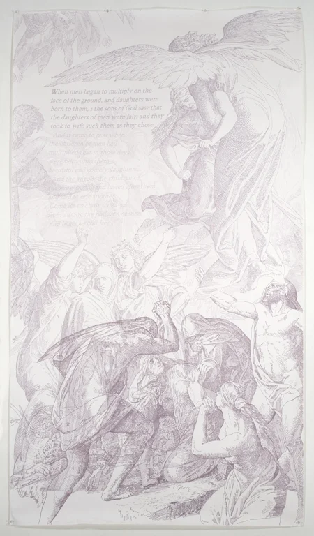 Book Of Enoch Drawing, ink on paper, 6' x 3', 2004