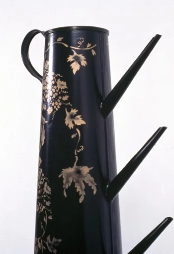 American Heritage Pitcher, tin, steel, enamel, gold leaf, 6' x 2' x 10", 1997 (detail)