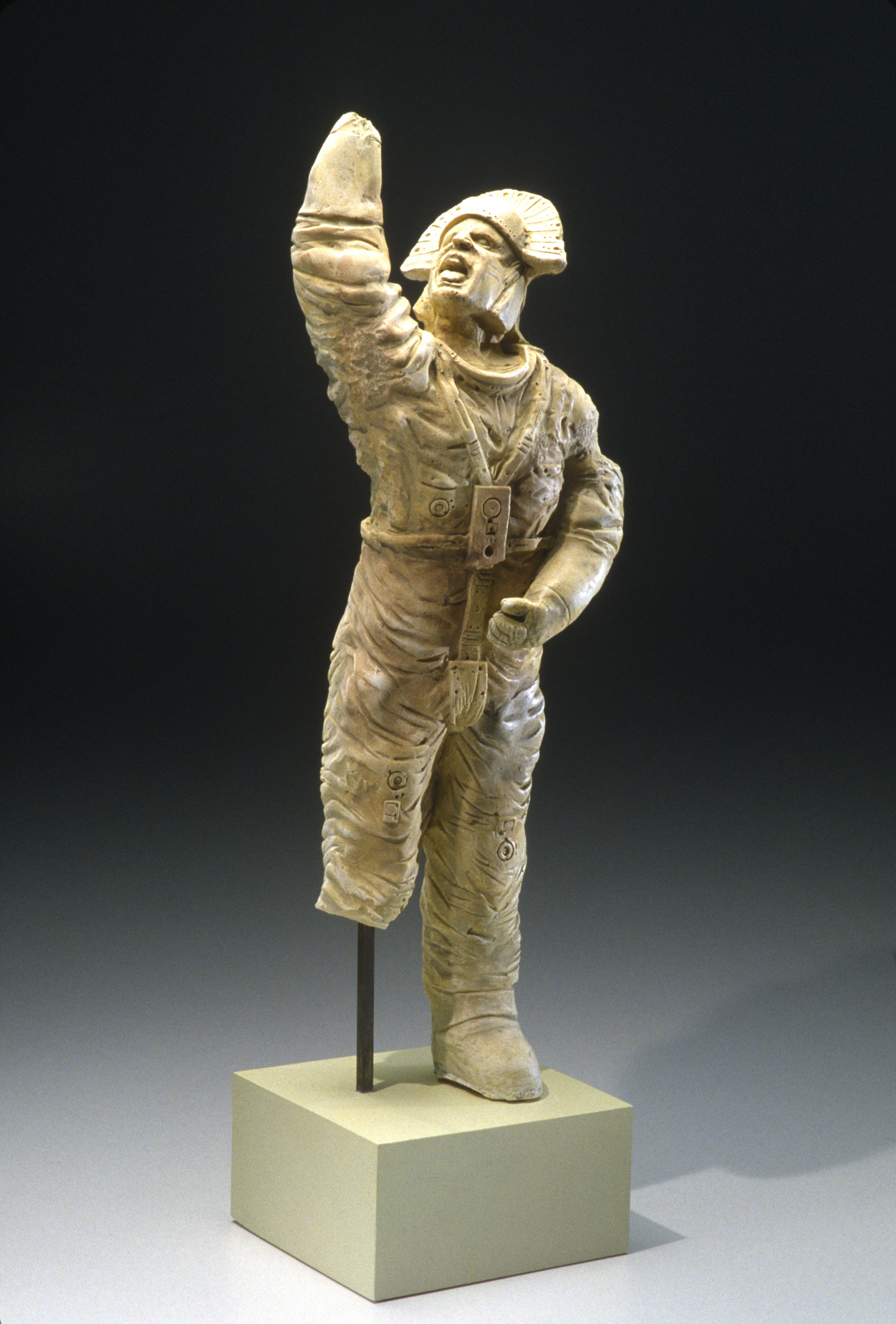 Aztec Astronauts, Inca antiquity 2001, plaster, 22" x 9" x 7" 