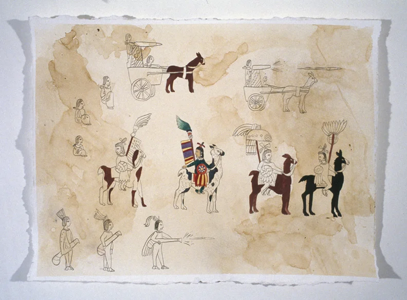 Vera Cruz Codex, 2001, gouache on paper, 18"x 1 