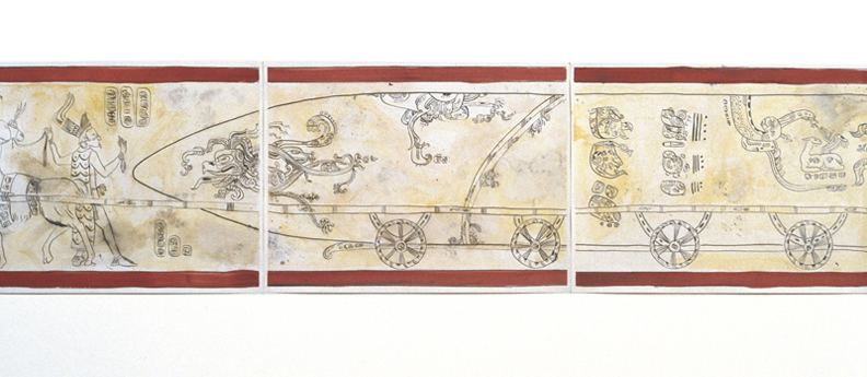 Rocket Codex, 2001, gouache on paper, 72" x 11".