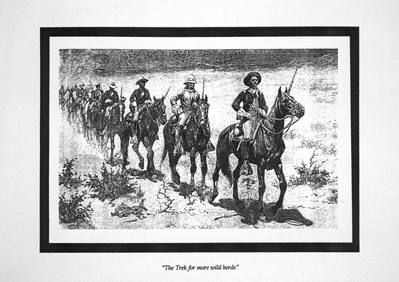 The Trek for More unicorn Herds, large format Xerox, 50" x 32", 1997 (detail)