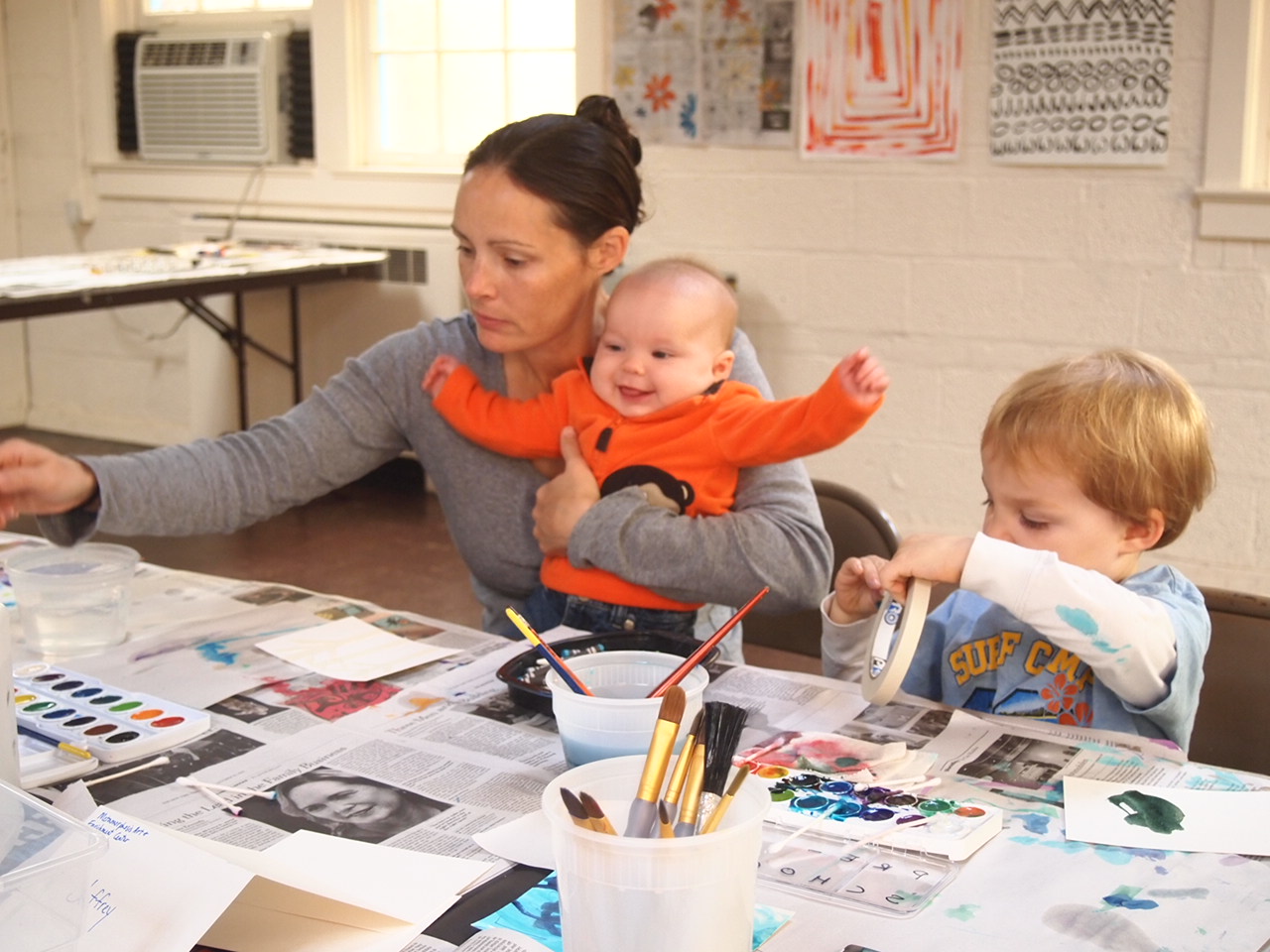 Everyone enjoying their creative time.