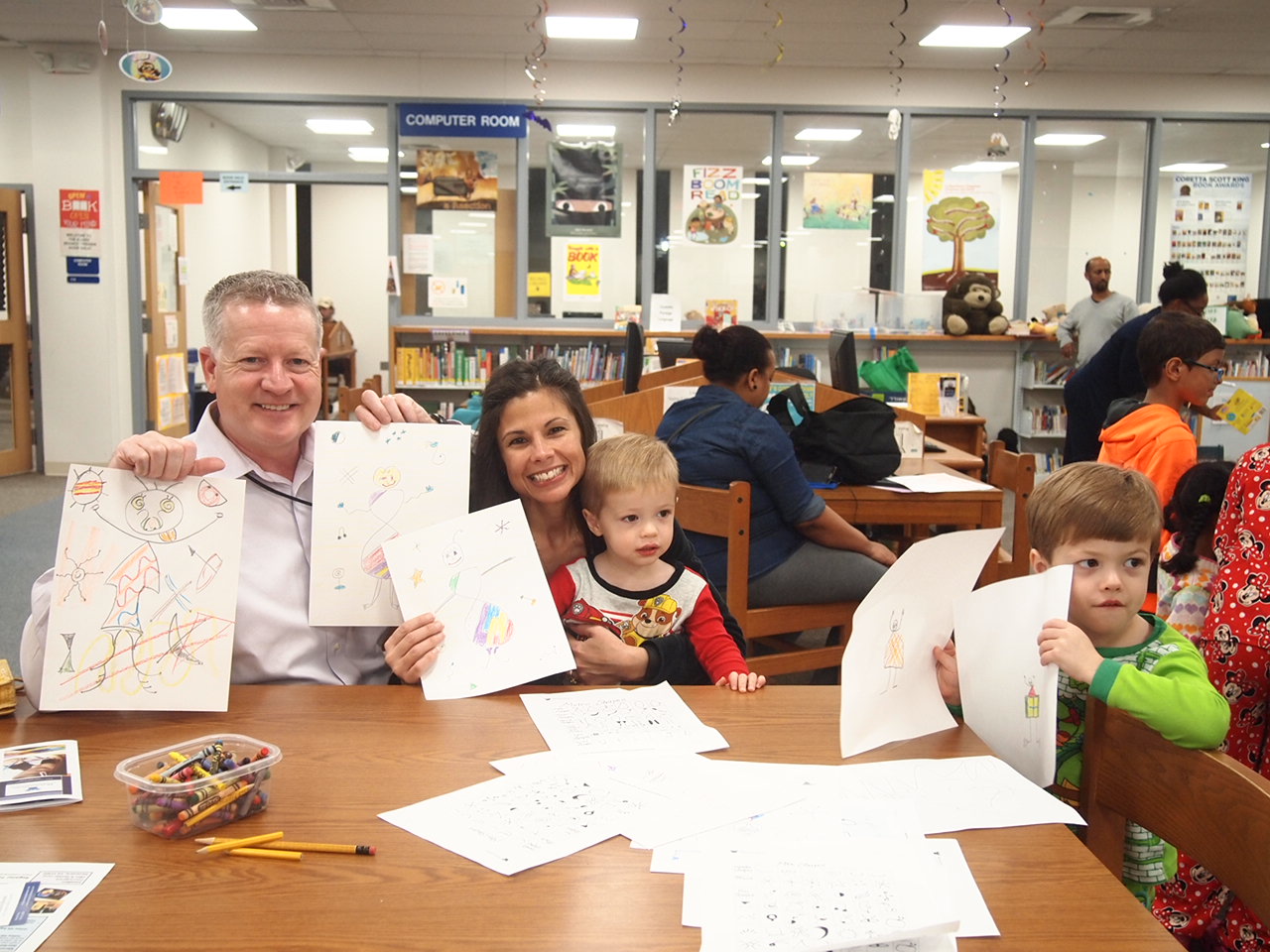 Family Self-Portraits using simple shapes inspired by Joan Miro