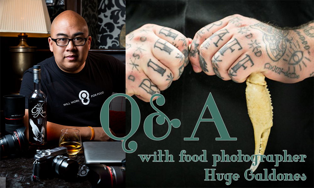(Left) Galdones, in a shot by Eric Kleinberg . (Right) Matty Matheson, owner of Parts & Labour in Toronto, breaks down crab for a Northern Chefs Alliance Dinner hosted by Jm Curley in Boston, MA.