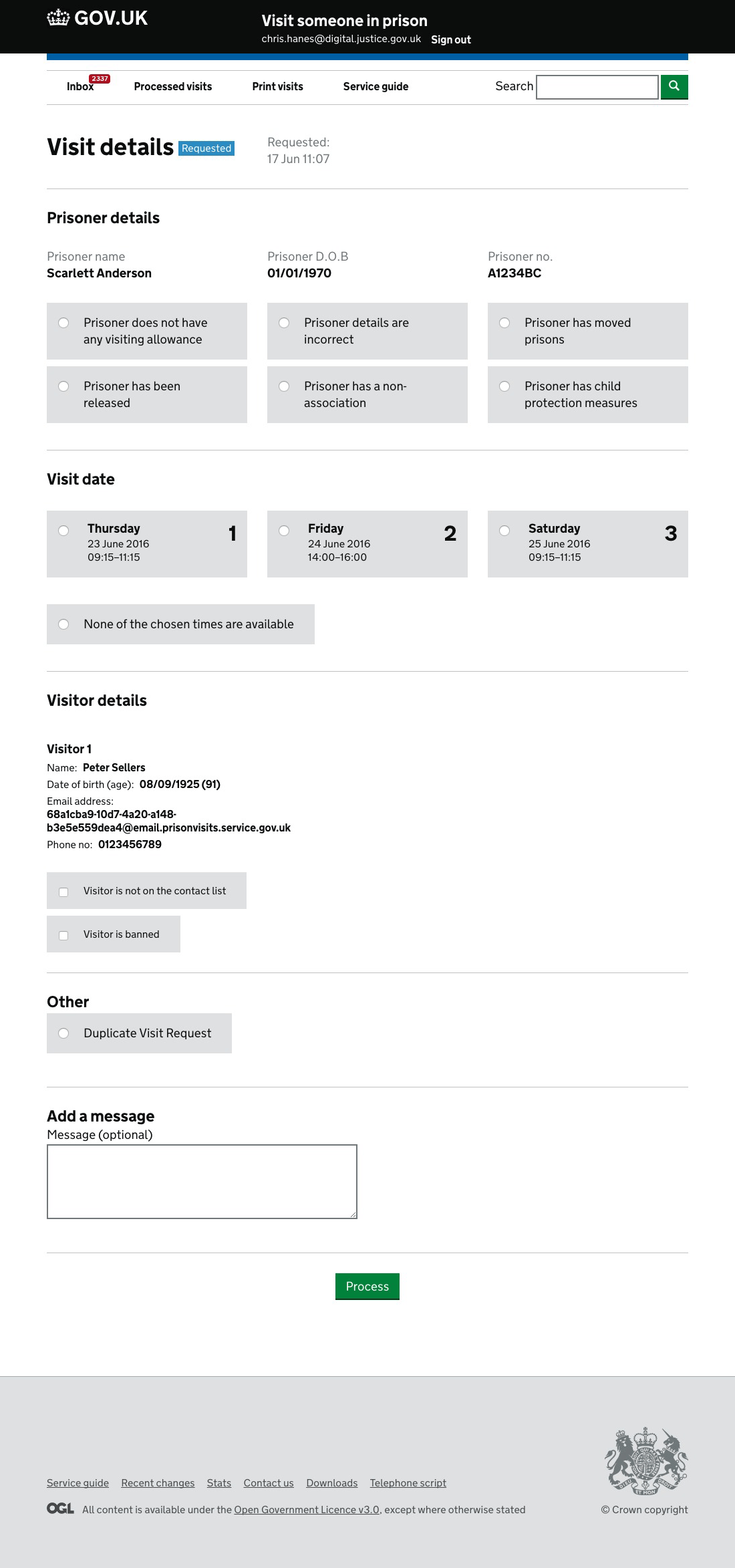 Working prototype of the design