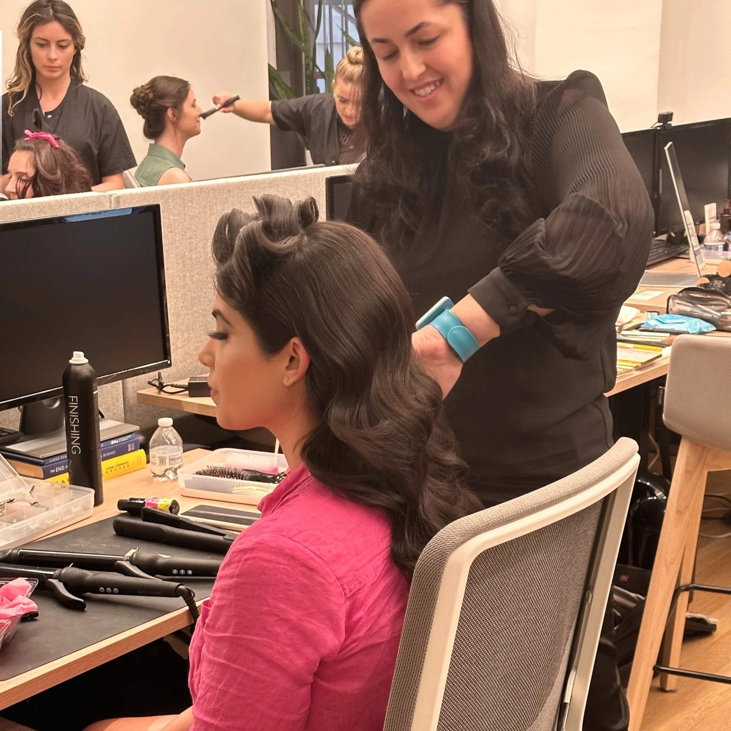 Hair styling in action with Primp Events