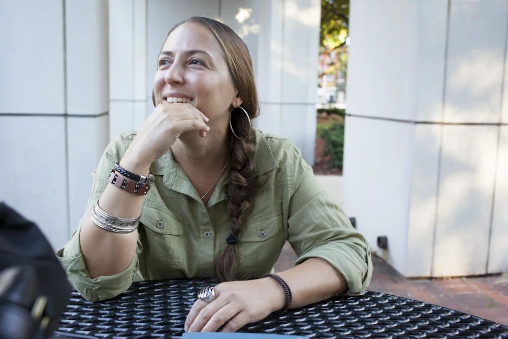 Life has been busy between two jobs and 18 credits but Bibi has never looked happier. 
