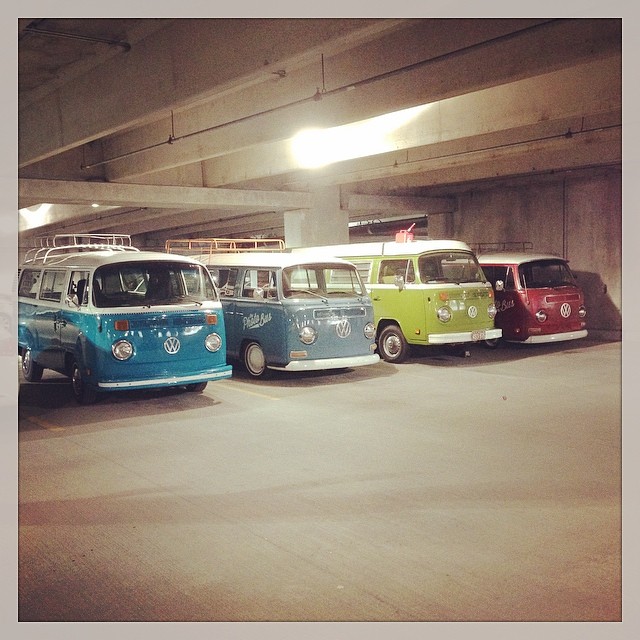 The Photo Bus DFW is safely in the garage next to the Photo Bus Kansas City.