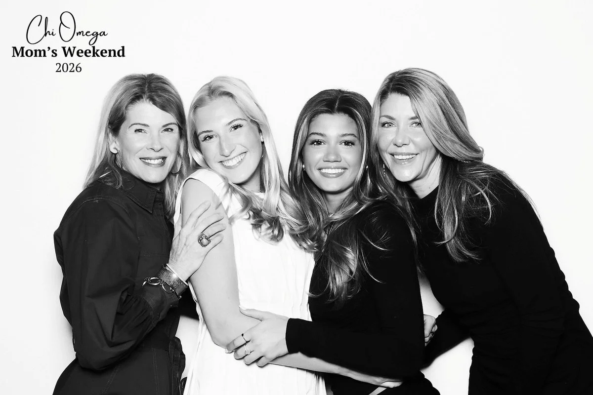 Mom&rsquo;s Weekend, but make it editorial. Our black and white Beauty Booth, perfect lighting, and everyone looking their absolute best.