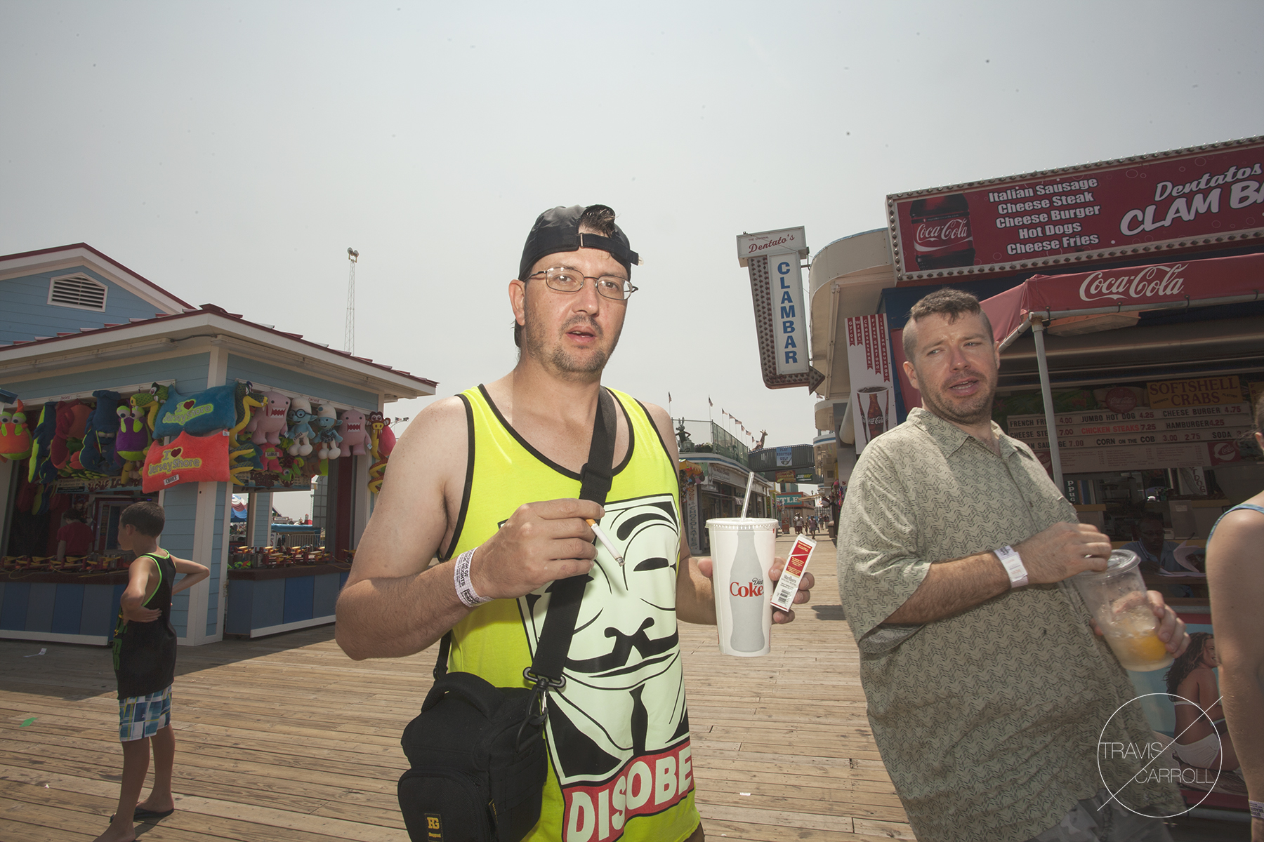 "Dude where did you come from." "yeah take a picture of the whitest guy on the boardwalk!"