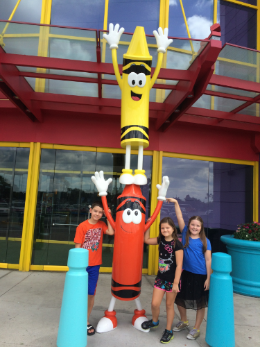 Posing with the Crayons at Crayola Experience Orlando, FL