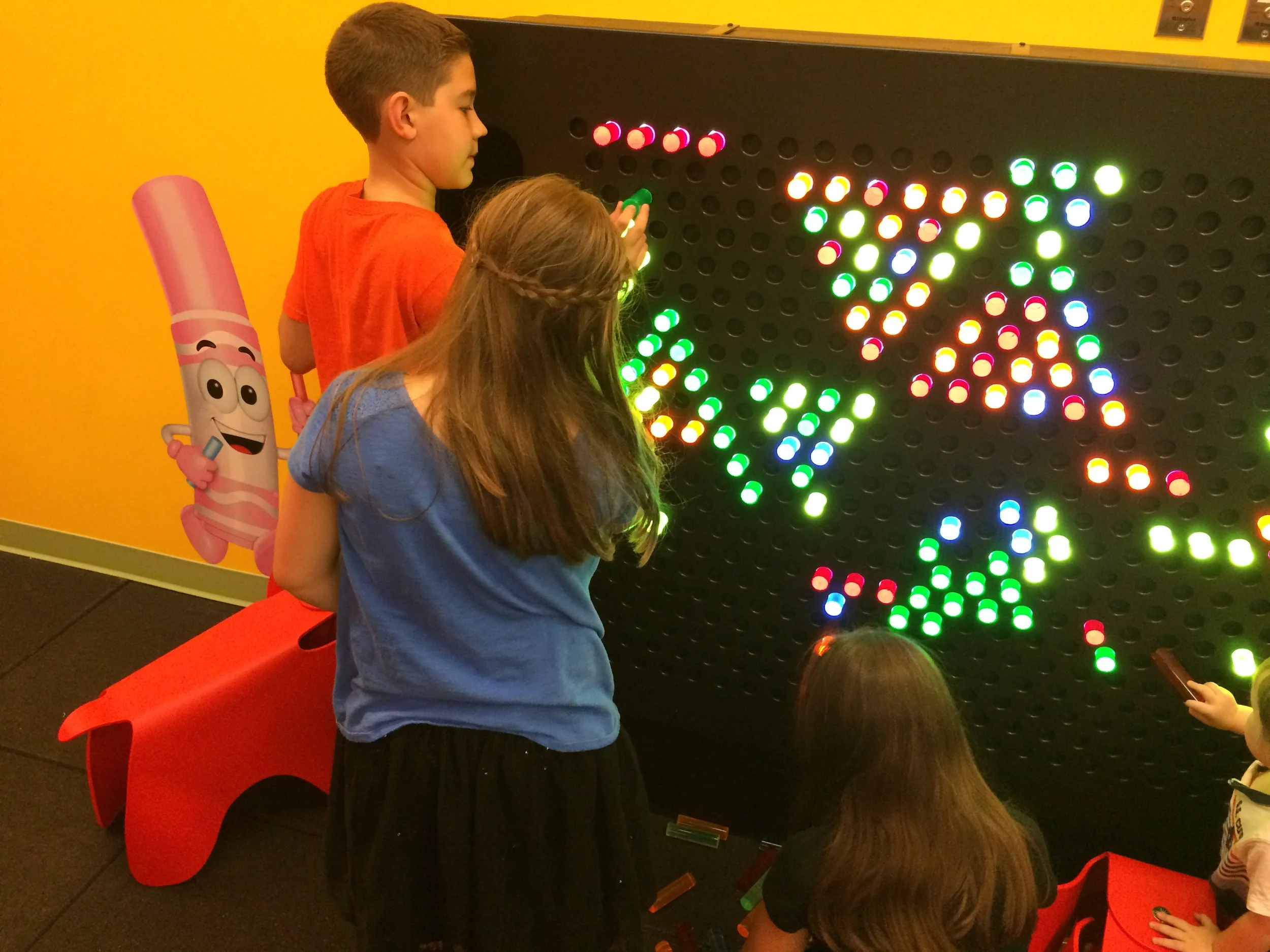 Crayola Experience Orlando, FL TODDLER TOWN Lite Brite wall