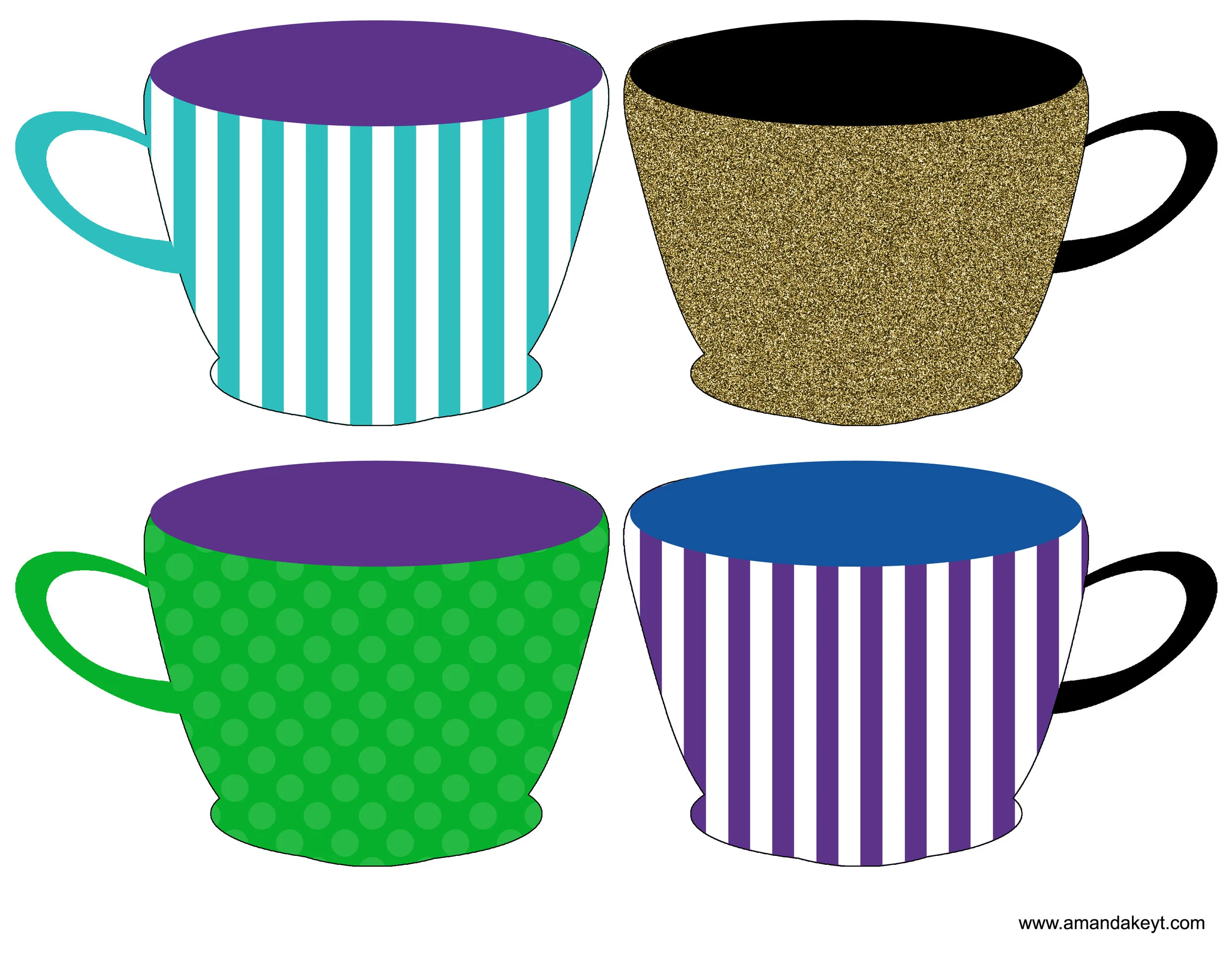 Teal Purple Tea Party