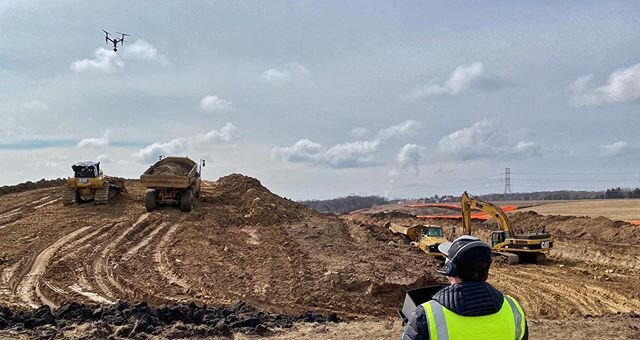 Behind the scenes on the front lines of critical infrastructure. A big shout out to the men and women working to keep this country moving! #earthworks #aerialproduction #movingdirt