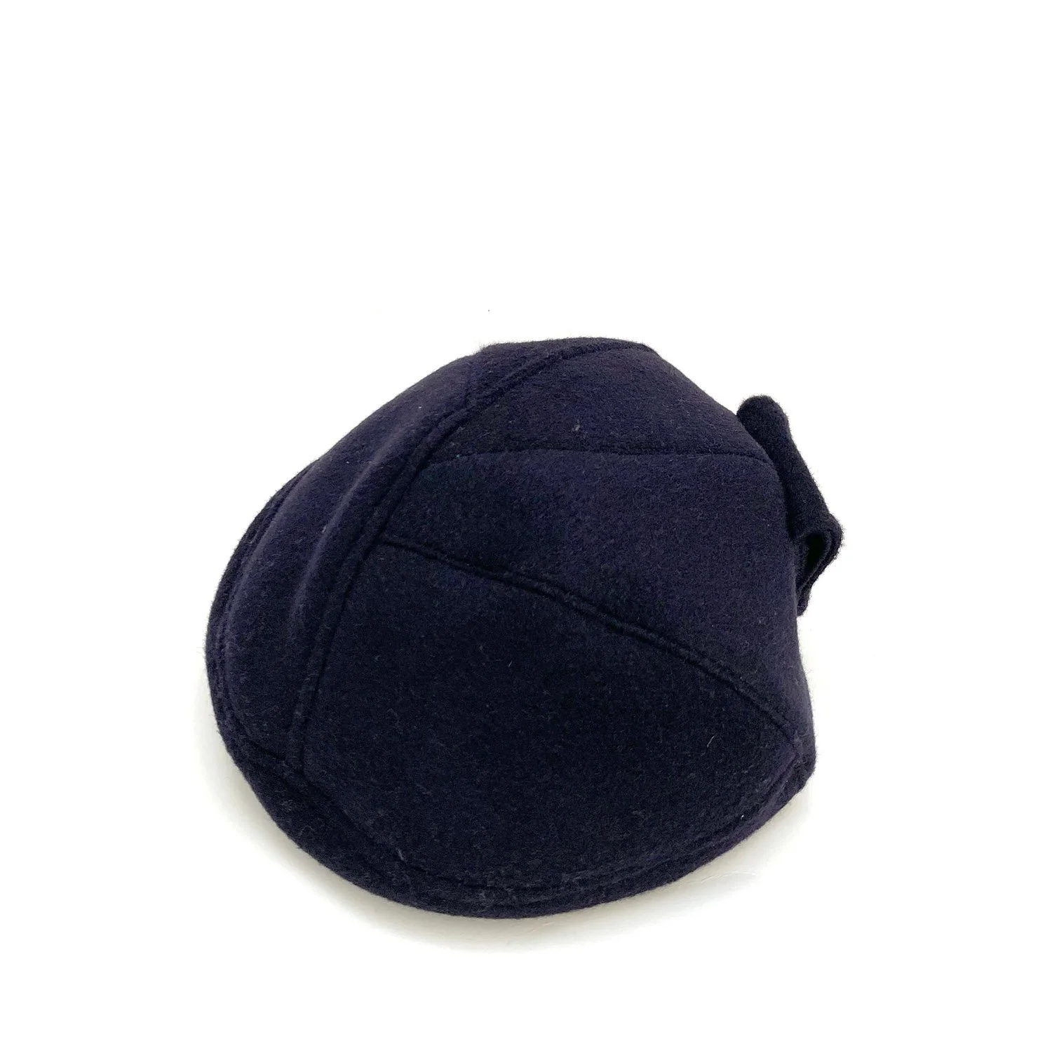 Wool/Cashmere Beret by Karen Henriksen: 'Maxine' in navy with detail