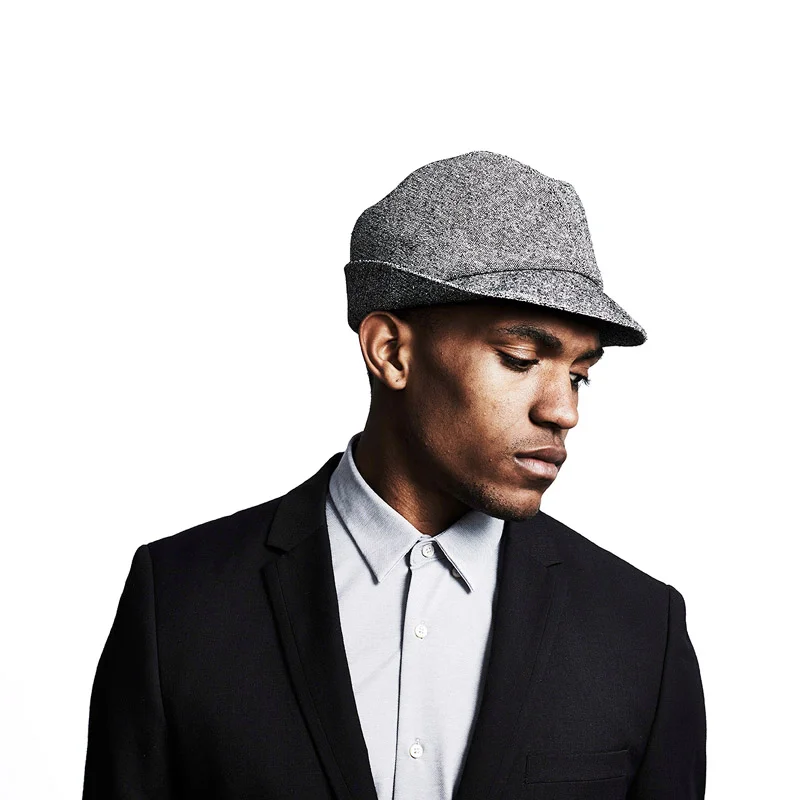 Silk Tweed Trilby Hat for Men - 'Denham' in Black and White