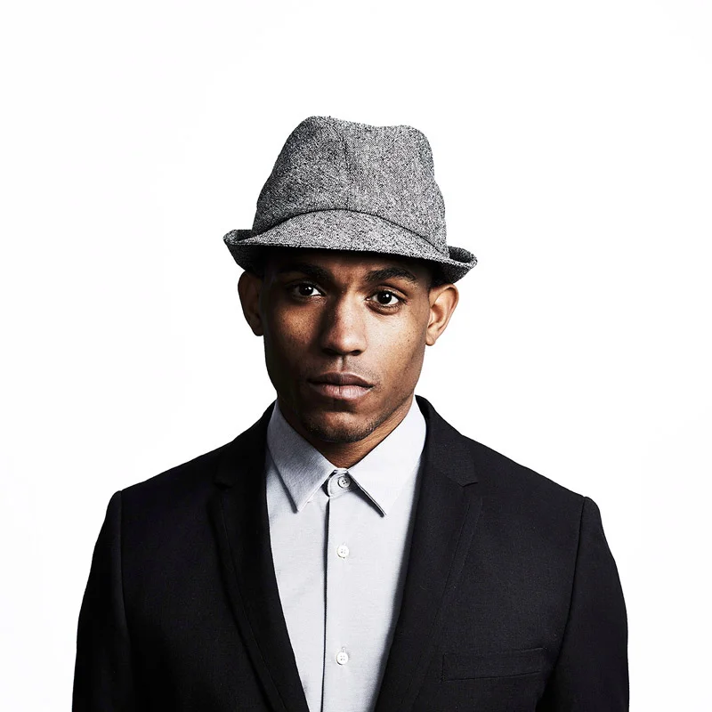 Silk Tweed Trilby Hat for Men - 'Denham' in Black and White