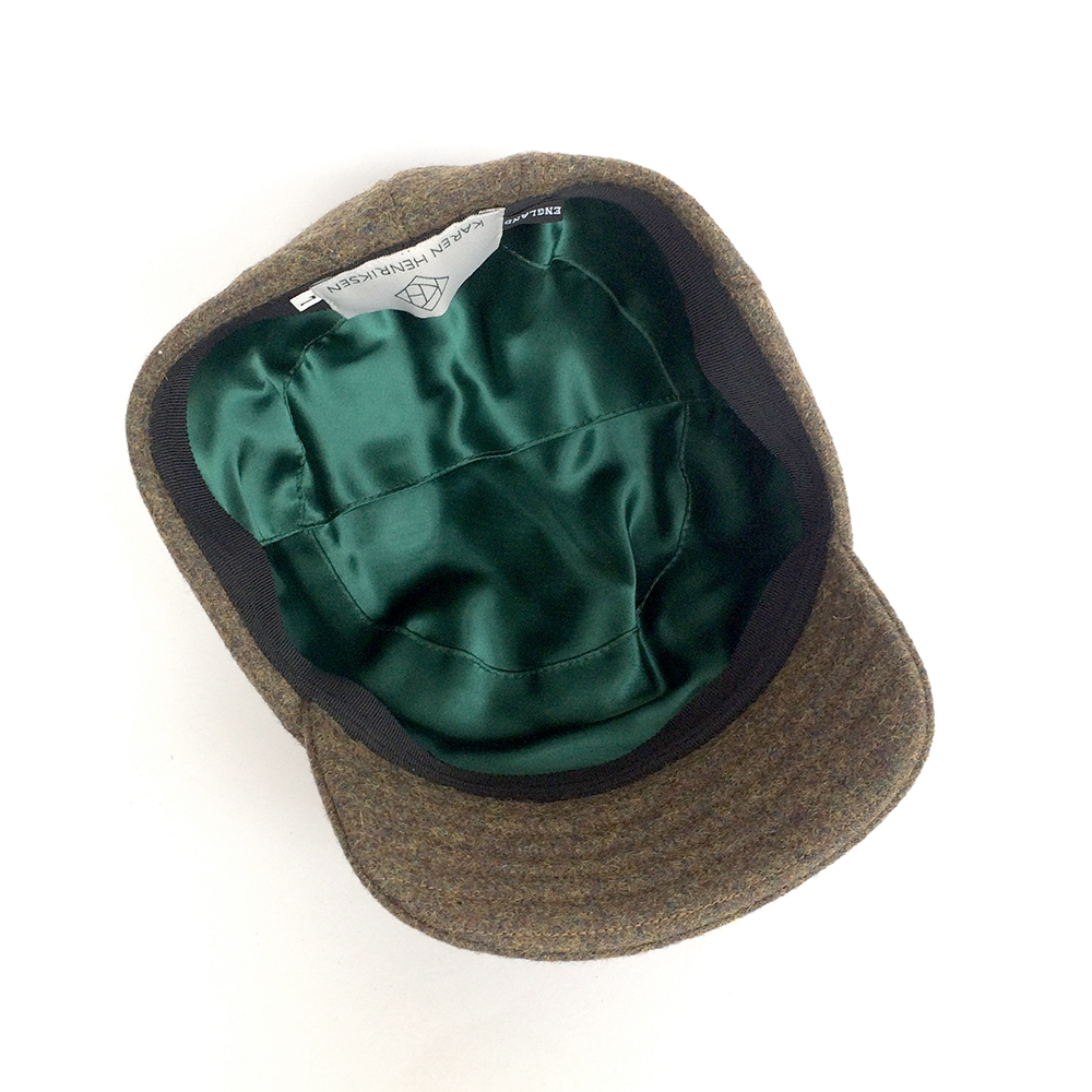 Shetland Wool Military Style Cap: 'Alonso' in khaki-mix — Karen Henriksen