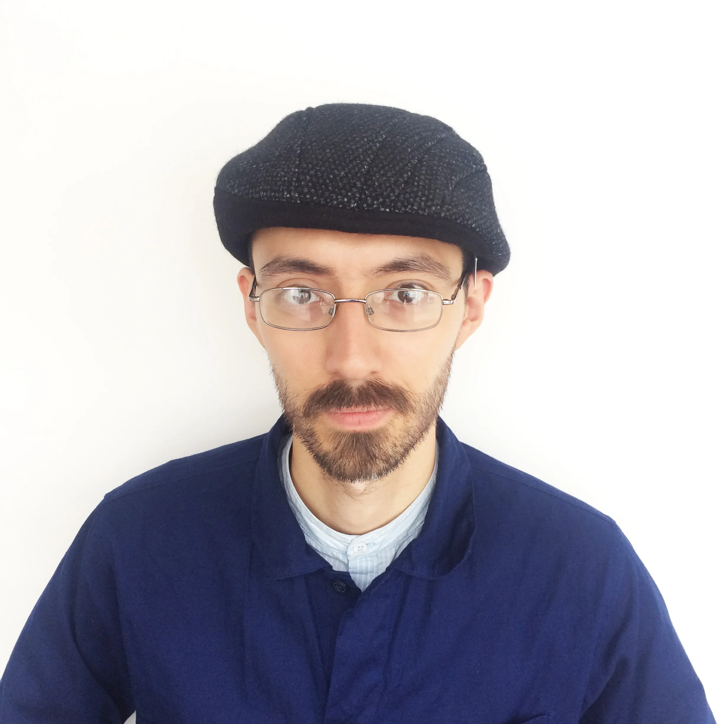 Tweed Beret Cap for Men - 'Gower' in Black and Charcoal - By Karen Henriksen