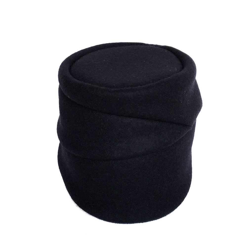 Melton Wool Women's Winter Cap - 'Louise' in black or dark navy by Karen Henriksen