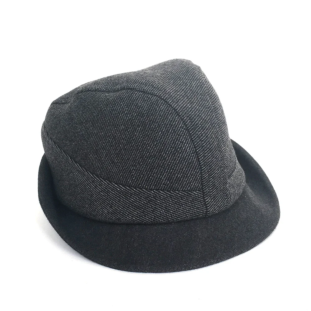 Wool/Cotton Trilby Hat for Men - 'Brannigan' in Charcoal and Black