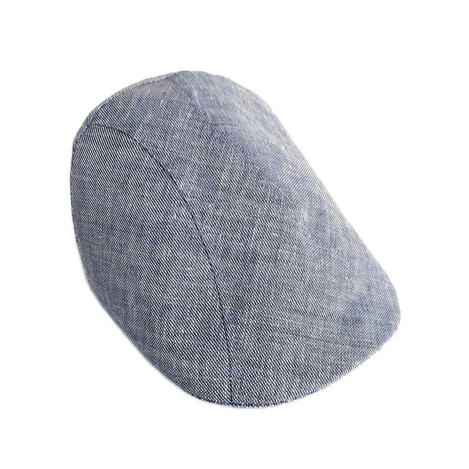 Linen Men's Flat Cap - 'Clive' in blue mix - By Karen Henriksen