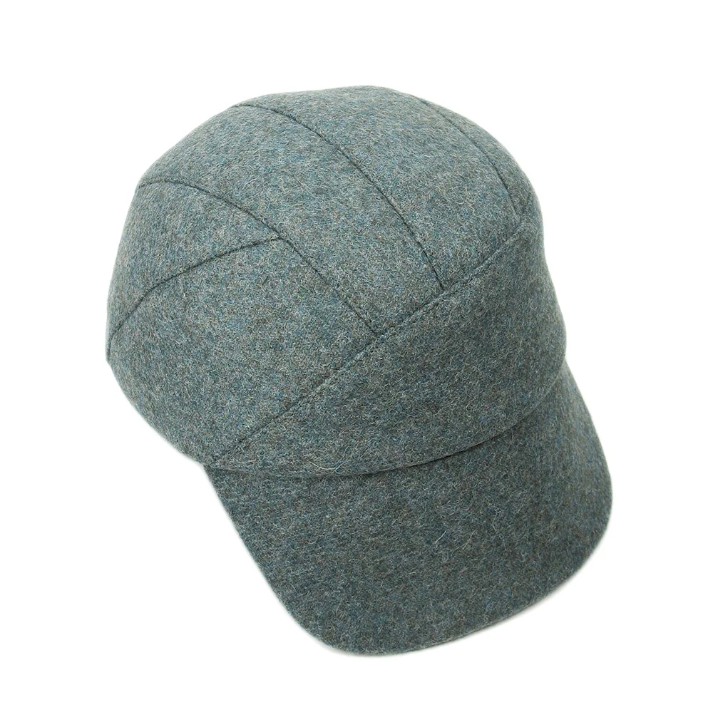 Tweed Peaked Cap for Men - 'Lewis' in Seagrass - By Karen Henriksen