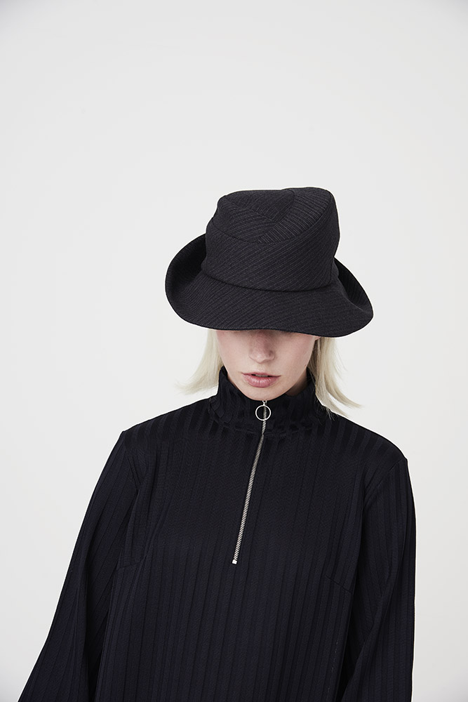 'Bergman' fedora style hat in wool suiting