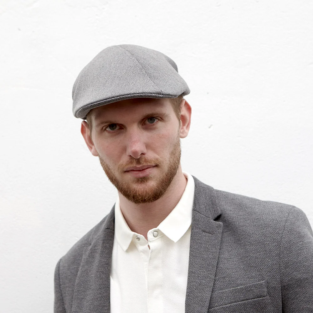 Men's Wool Twill Flat Cap - 'Skipton' in grey by Karen Henriksen