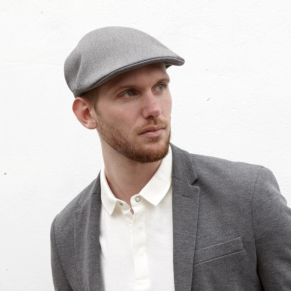 Men's Wool Twill Flat Cap - 'Skipton' in grey by Karen Henriksen
