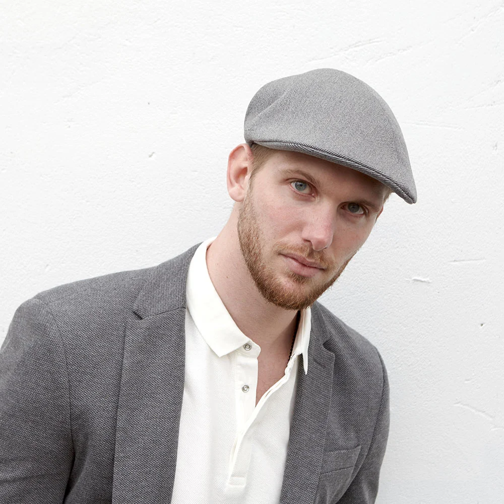 Men's Wool Twill Flat Cap - 'Skipton' in grey by Karen Henriksen