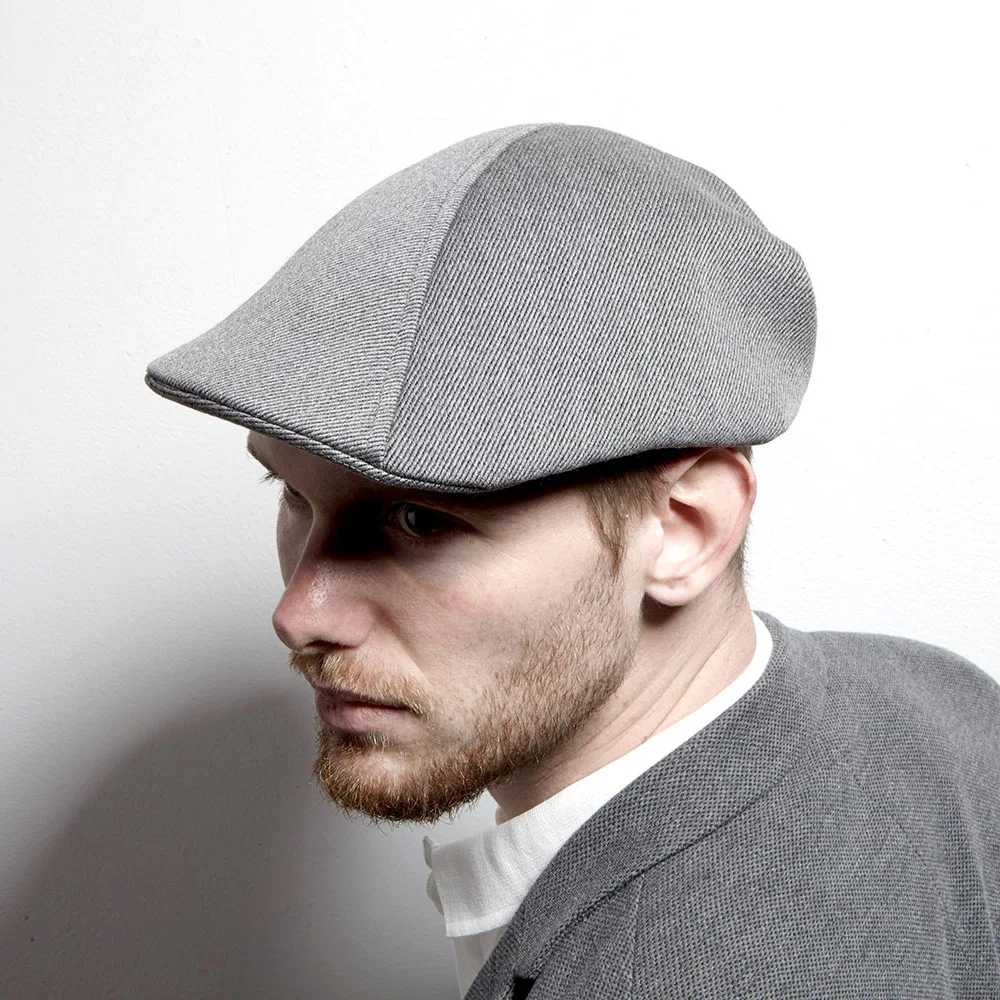 Men's Wool Twill Flat Cap - 'Skipton' in grey by Karen Henriksen