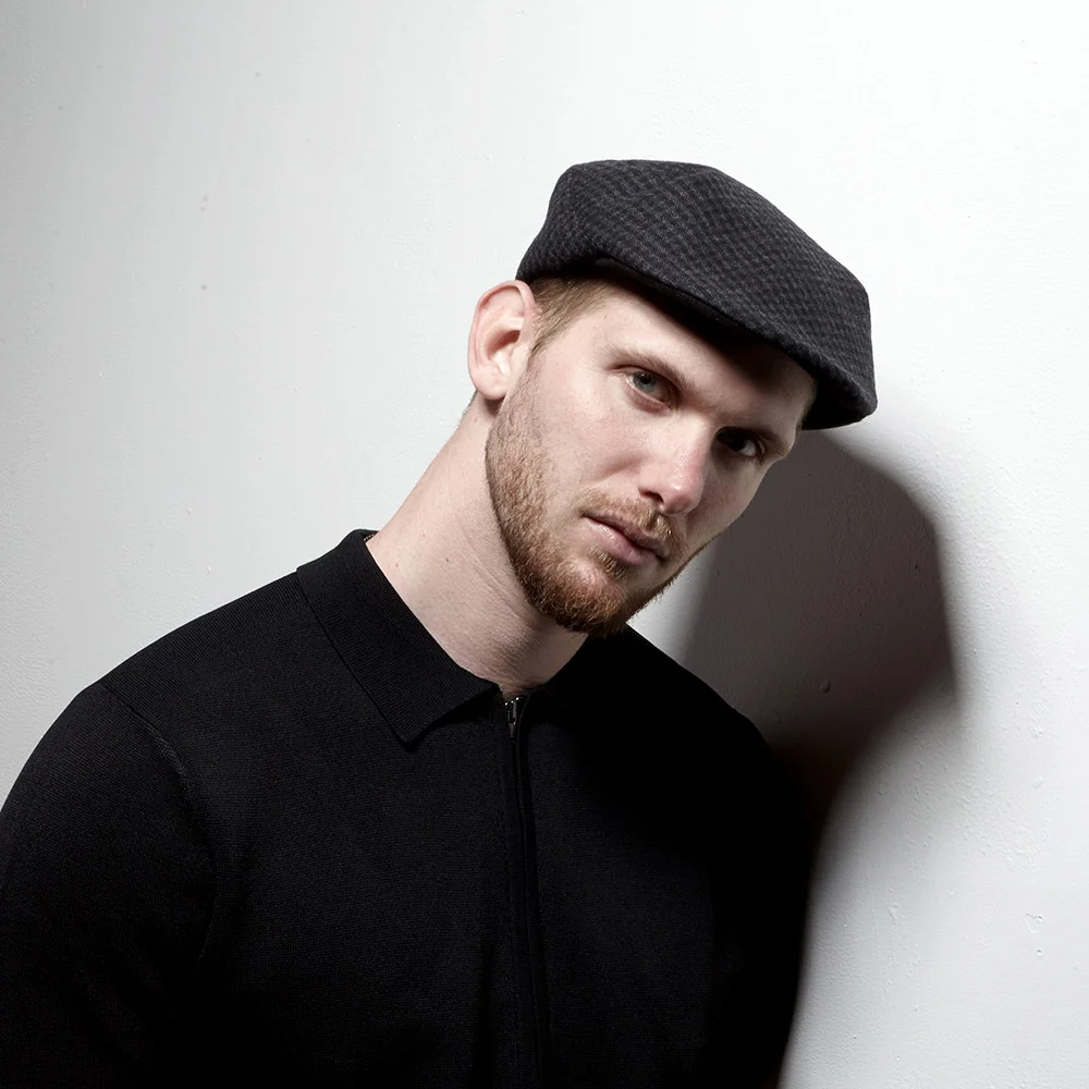 Lambswool Men's Flat Cap - 'Murray' in black check by Karen Henriksen