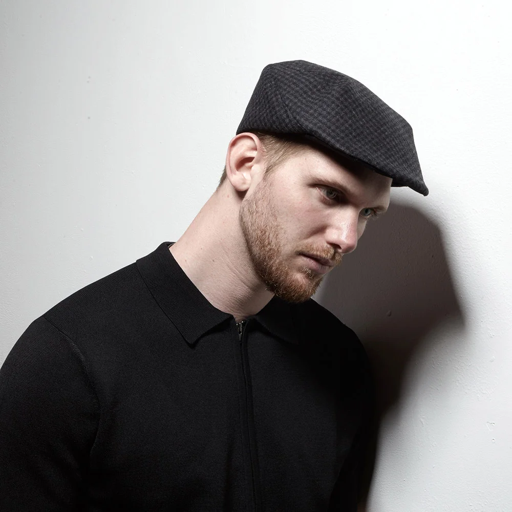 Lambswool Men's Flat Cap - 'Murray' in black check by Karen Henriksen