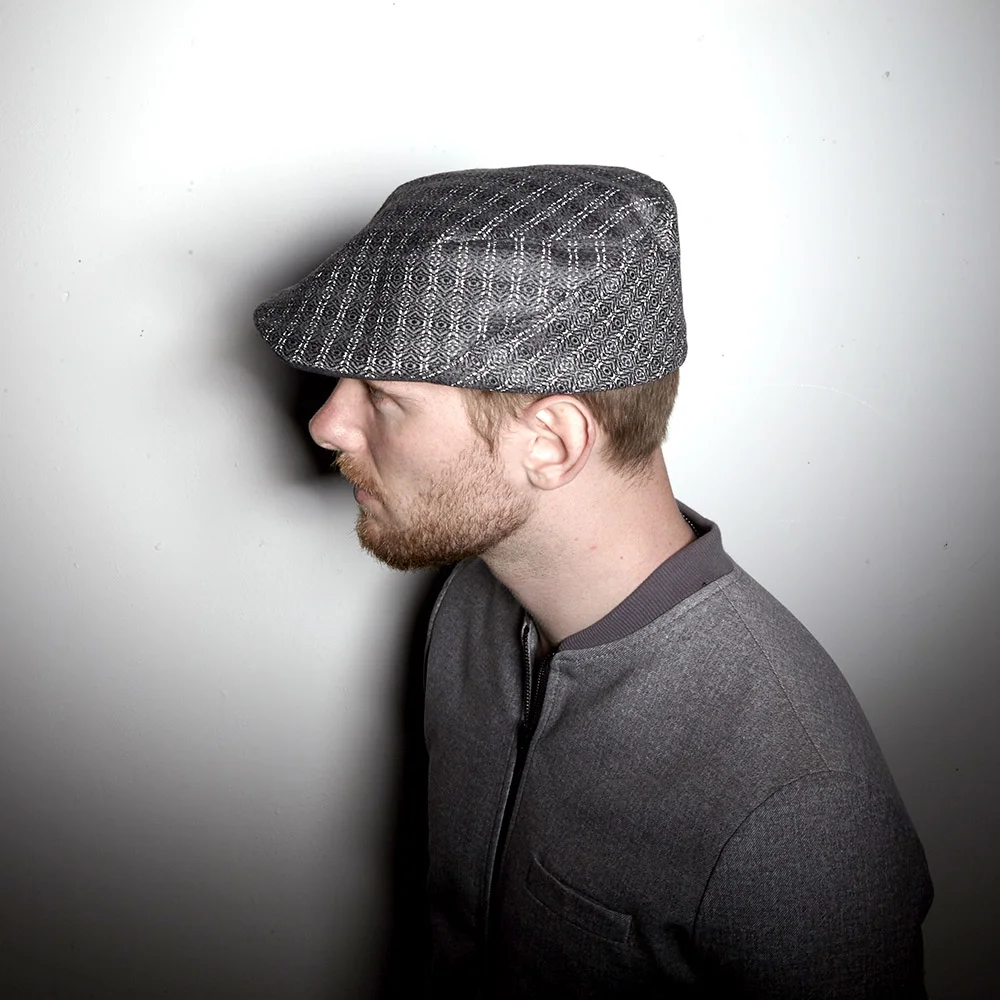 Men's Dashing Tweed Flat Cap - 'Murray' in grey wool with lumatwill by Karen Henriksen