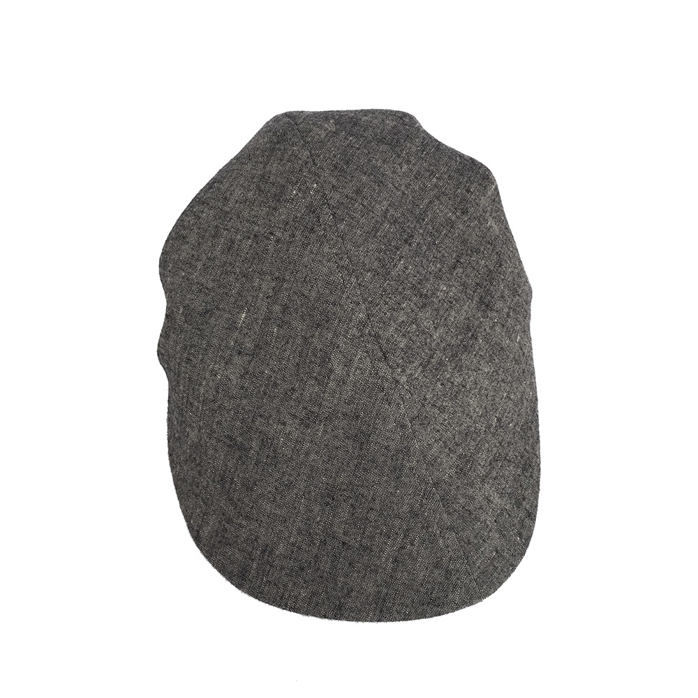Linen Designer Flat Cap For Men - 'Skipton' In Charcoal