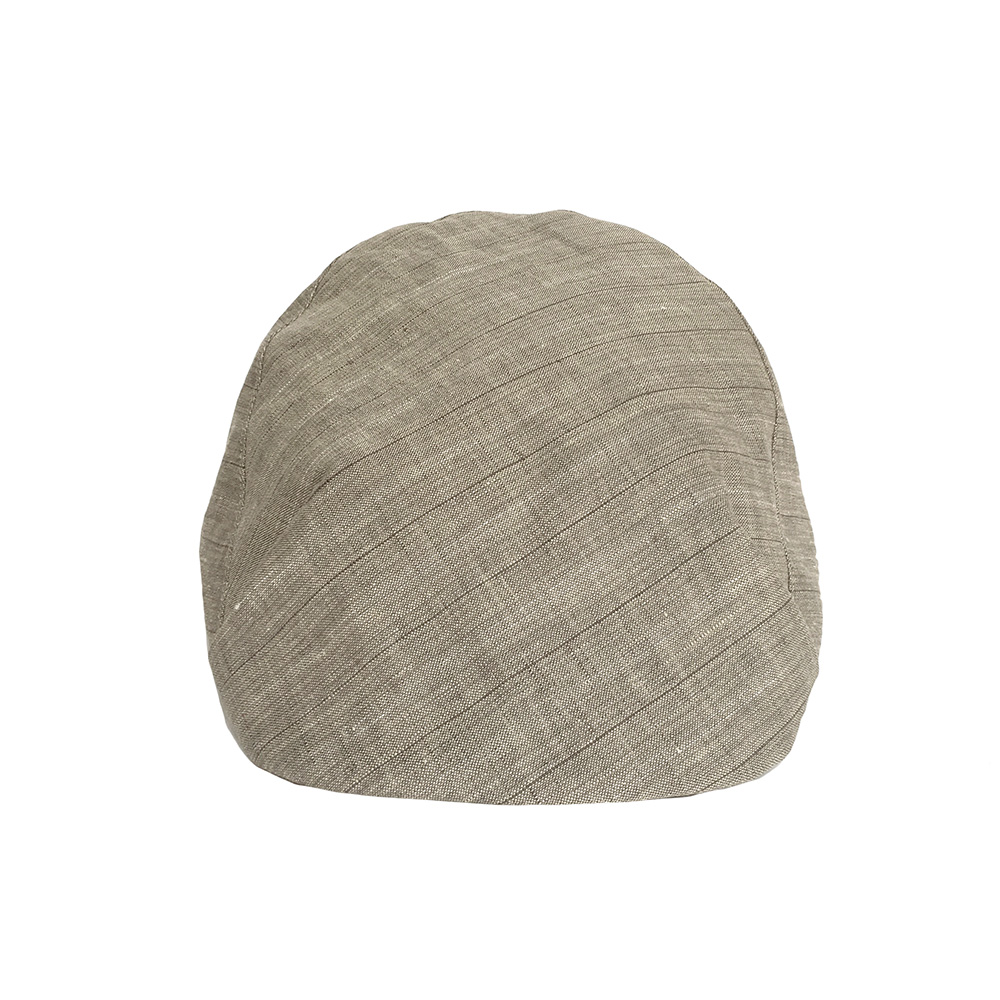 Linen Designer Flat Cap For Men - 'Casey' In Biscuit