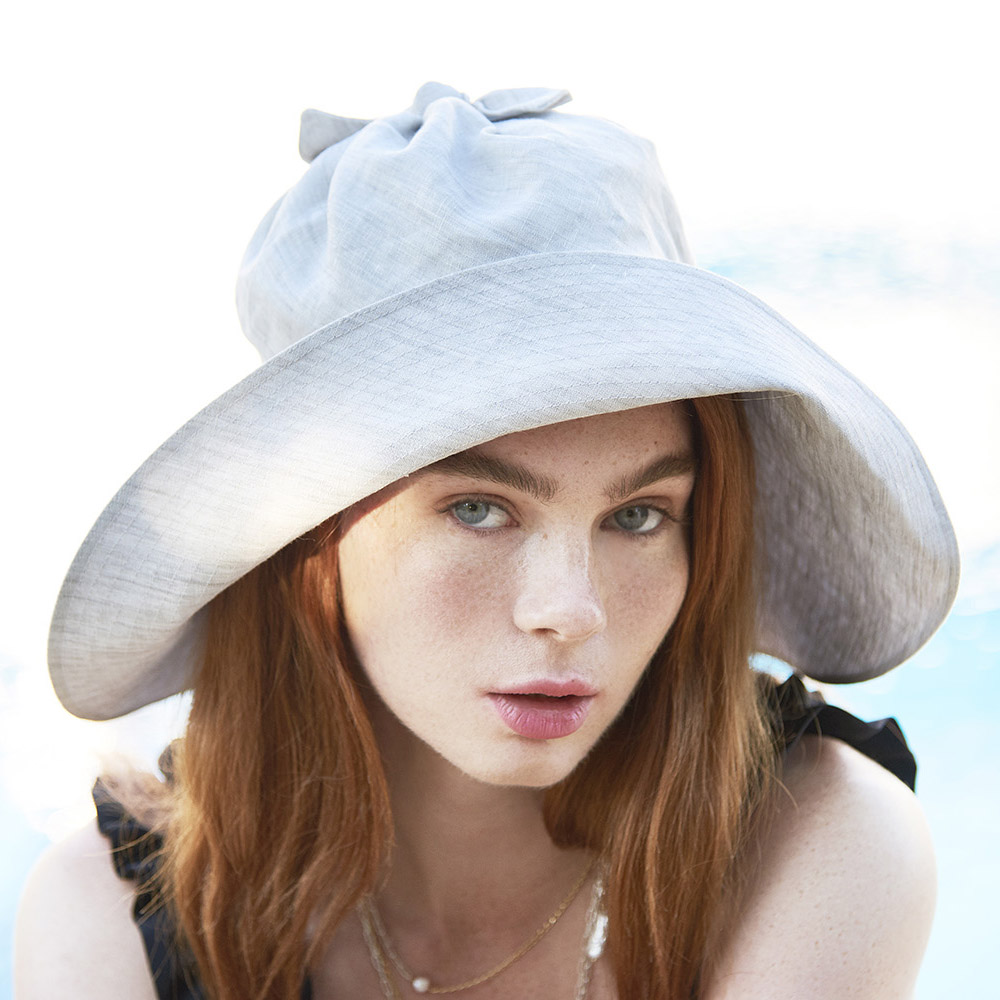 Sun Hat For Women - 'Torquay' In Grey Linen