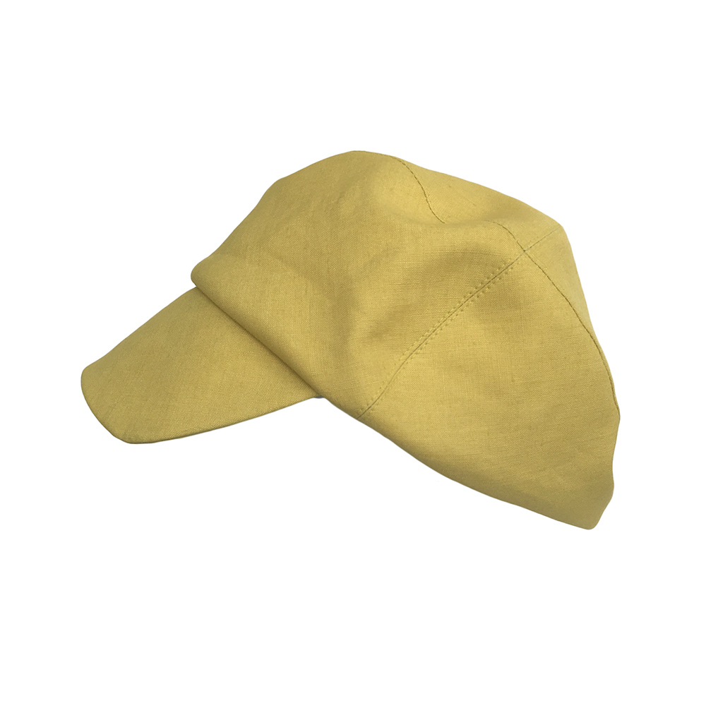 Women's Linen Designer Cap - 'Rye' In Yellow