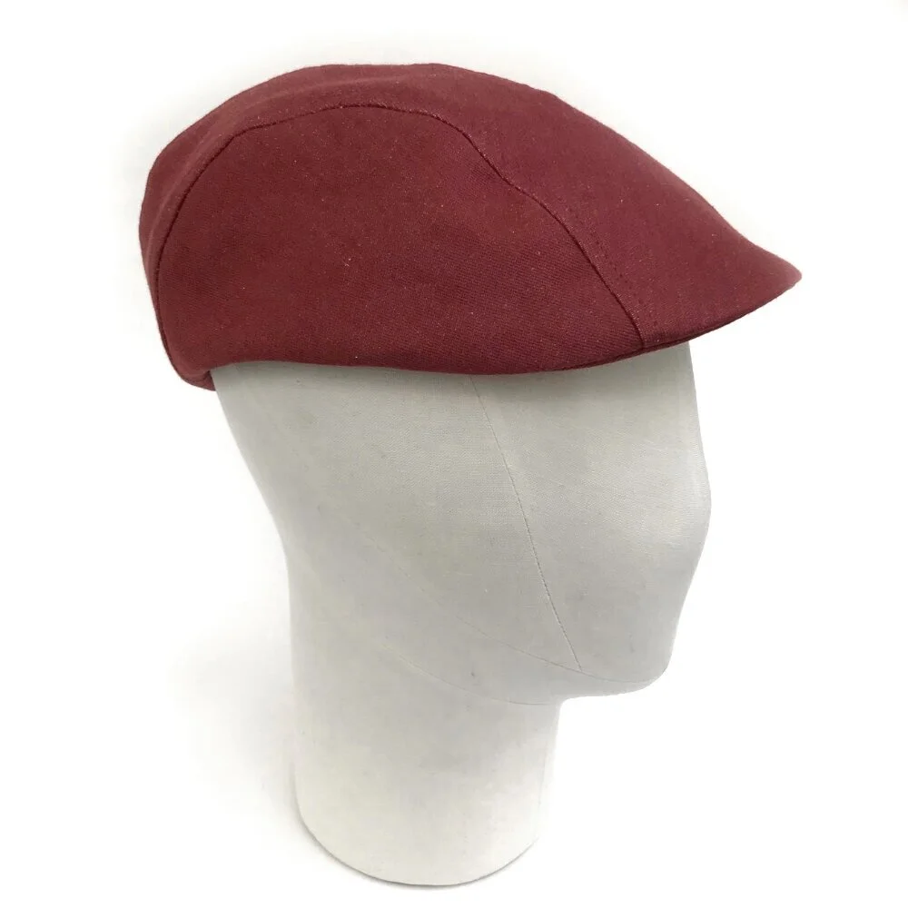Organic Cotton Denim Flat Cap: 'Bradley' in red — Karen Henriksen