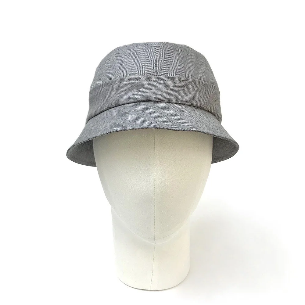 Linen Bucket Hat: 'Compton' in grey 