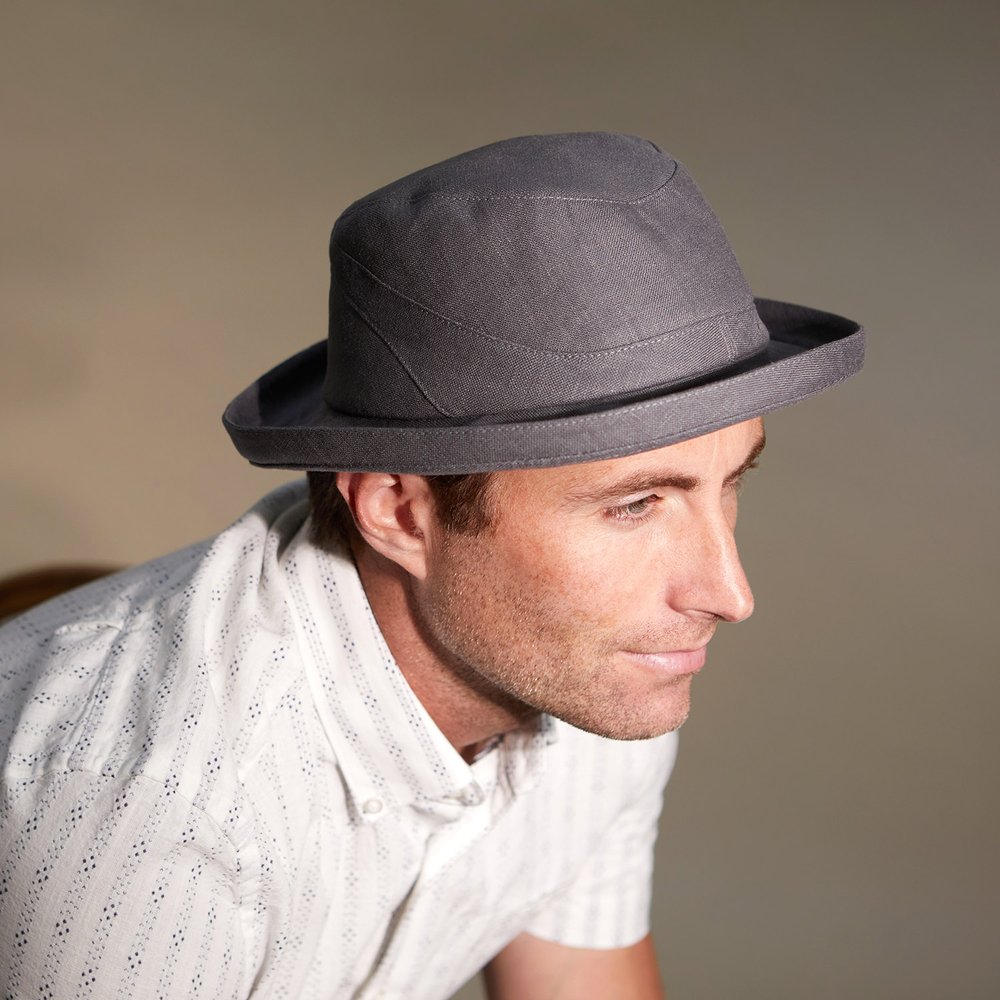 a little slack canvas mens linen fedora hat Pay attention to Founder hammer