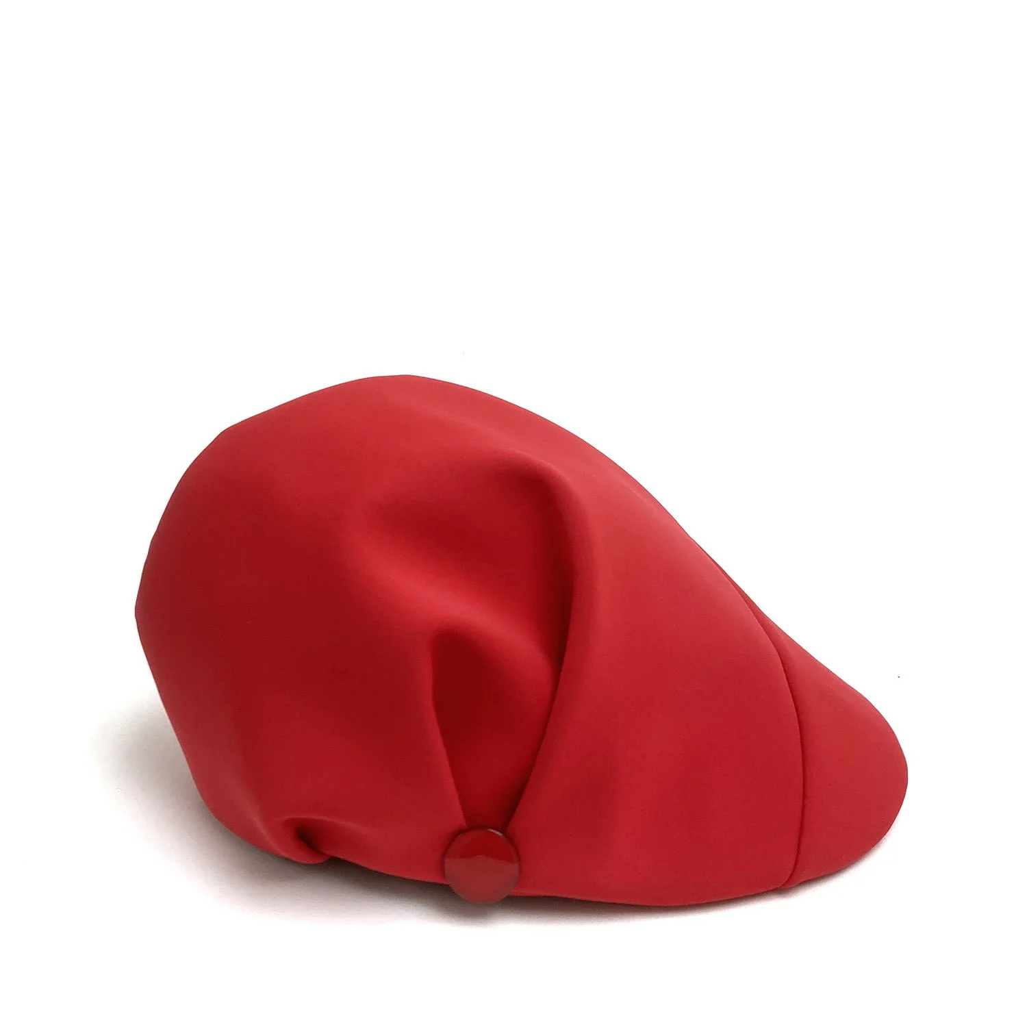 Red Neoprene Designer Hat for women - 'Georgia' Windswept Cap by Karen Henriksen