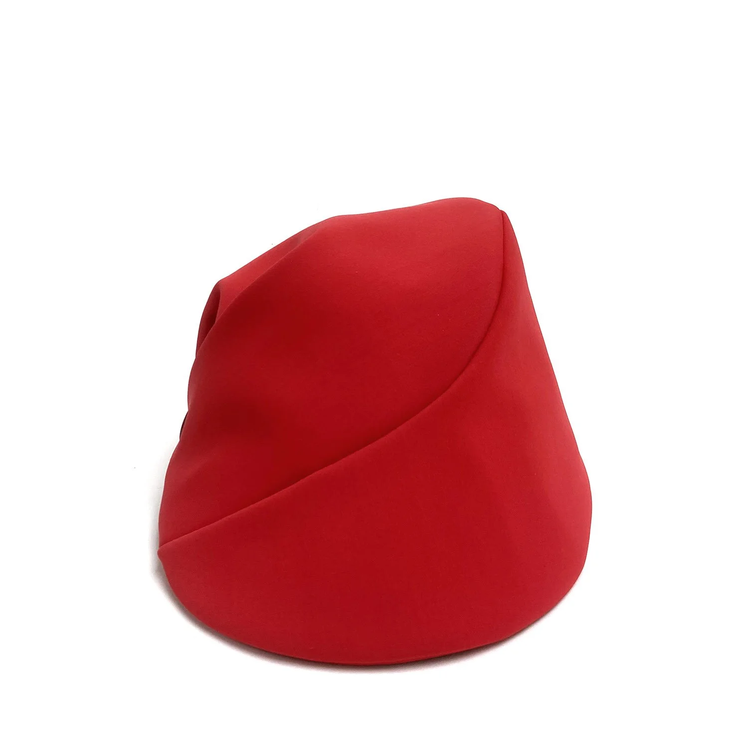Red Neoprene Designer Hat for women - 'Georgia' Windswept Cap by Karen Henriksen
