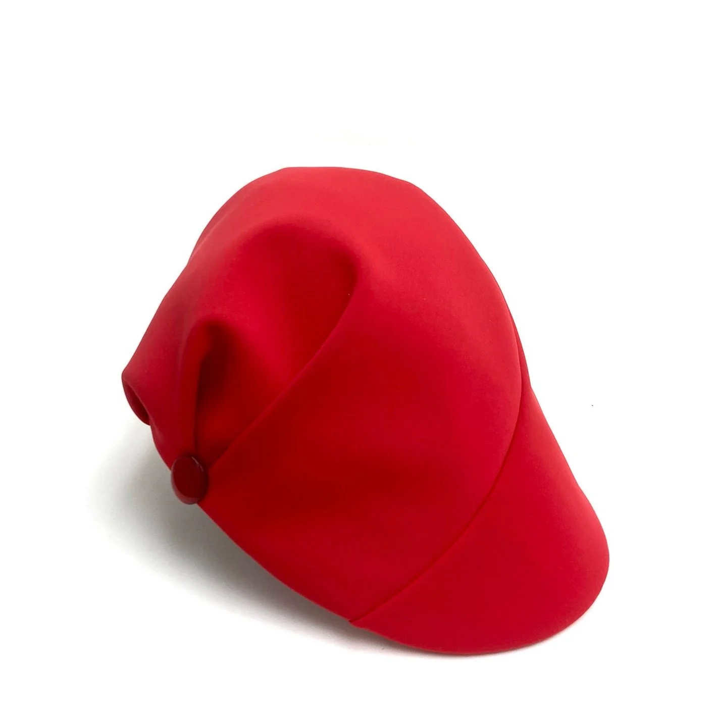 Red Neoprene Designer Hat for women - 'Georgia' Windswept Cap by Karen Henriksen