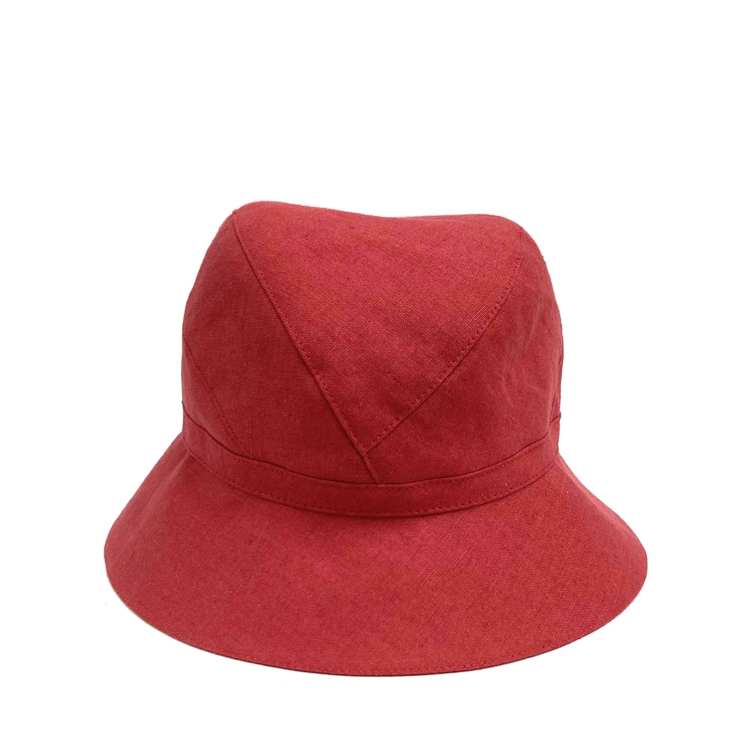 NEW - Linen Bucket Hat: 'Cora' in flame 